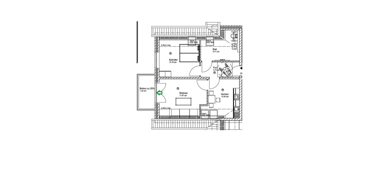 Dachgeschoßwohnung Barum - 2 Zimmer, 59 m&sup2;, 810&euro; | Angebot:24876284