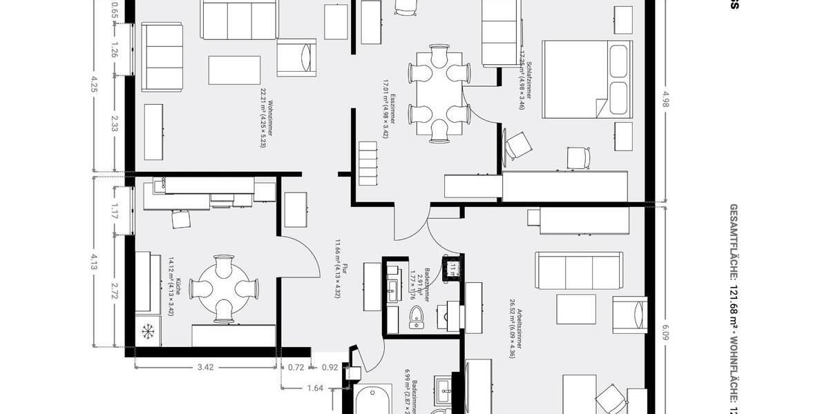 Hochparterre Frankfurt (Oder) - 4 Zimmer, 121 m&sup2;, 290.000&euro; | Angebot:25929448