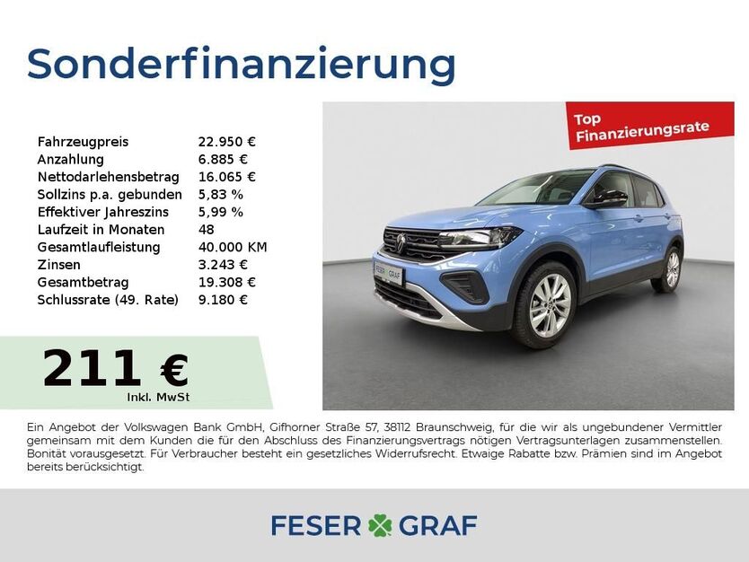 VW T-Cross 3.051 km 22.950 € Fürth 90763