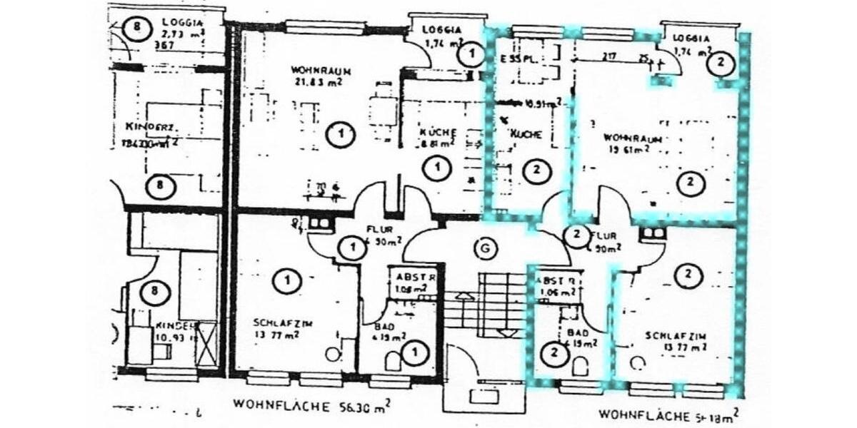 Helle 2 Zimmerwohnung mit Balkon, Hochparterre 2 zimmer