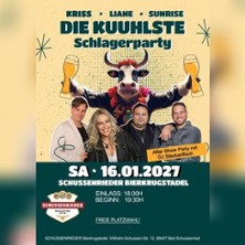 Die kuuhlste Schlagerparty 16.01.2027 SCHUSSENRIEDER Bierkrugstadel