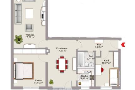 Wohnung Burghausen - 3.5 Zimmer, 82 m&sup2;, 1.100&euro; | Angebot:25637997