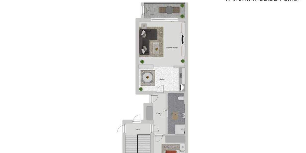 Etagenwohnung Neuss Innenstadt - 2 Zimmer, 43 m&sup2;, 1.100&euro; | Angebot:23833180