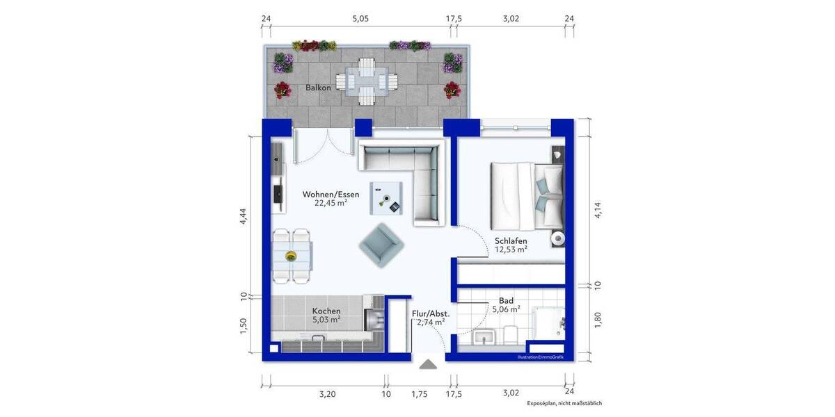 Etagenwohnung Essen Bedingrade - 2 Zimmer, 52 m&sup2;, 215.000&euro; | Angebot:26806498