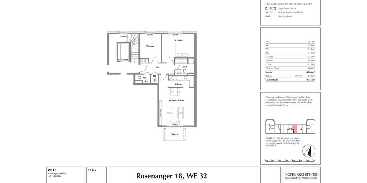 Etagenwohnung Wildau - 3 Zimmer, 84 m&sup2;, 1.220&euro; | Angebot:26096141