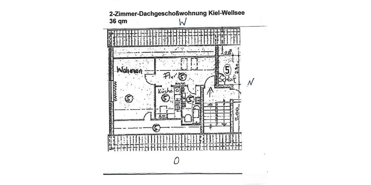 Dachgeschoßwohnung Kiel Meimersdorf - 2 Zimmer, 36 m&sup2;, 85.000&euro; | Angebot:27299900