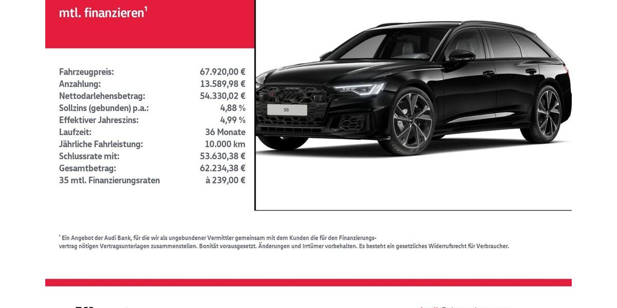 Audi S6 15.767 km 67.920 &euro; Nordhausen 99734