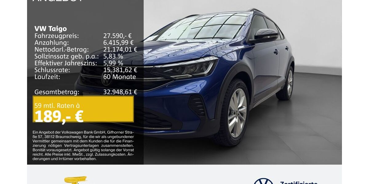 VW Taigo 5.500 km 23.980 &euro; Lüdenscheid 58507
