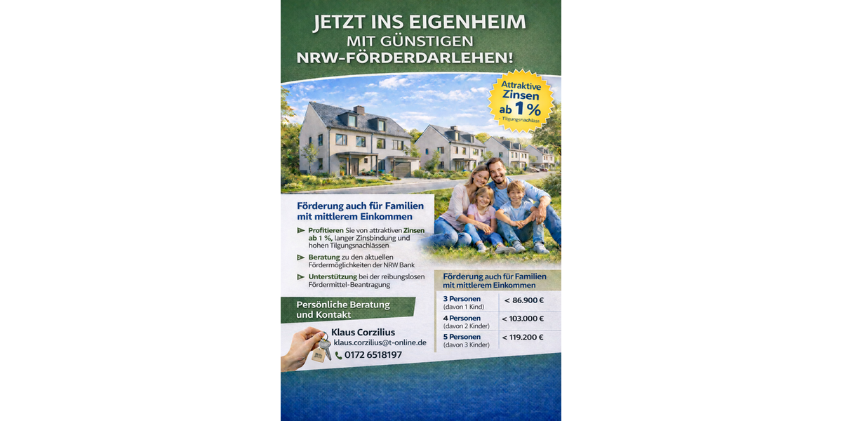 E-Werden, DHH, FÖRDERBAR!!!, 107m² Wfl., 166m² Grund, Garage, NEUBAU KFW 40 - Doppelhaushälfte Essen Werden Werden | Angebot:25343810