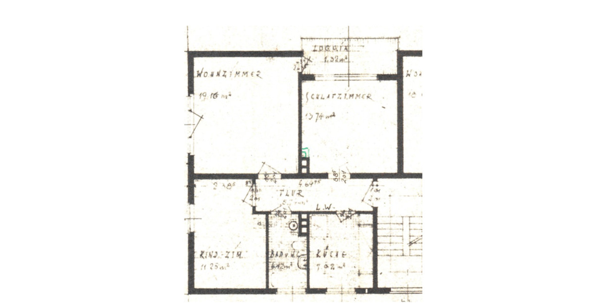 Helle 2 12- Zimmer-Wohnung mit guter Raumaufteilung mit Balkon 2 zimmer