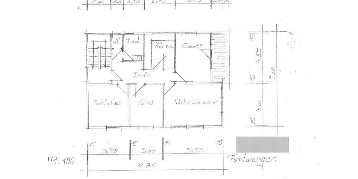 Etagenwohnung Furtwangen im Schwarzwald - 4 Zimmer, 90 m&sup2;, 770&euro; | Angebot:26223611