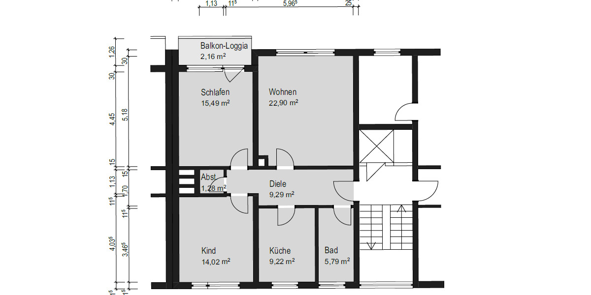 Etagenwohnung Gernsbach - 3 Zimmer, 80 m&sup2;, 198.000&euro; | Angebot:26343923