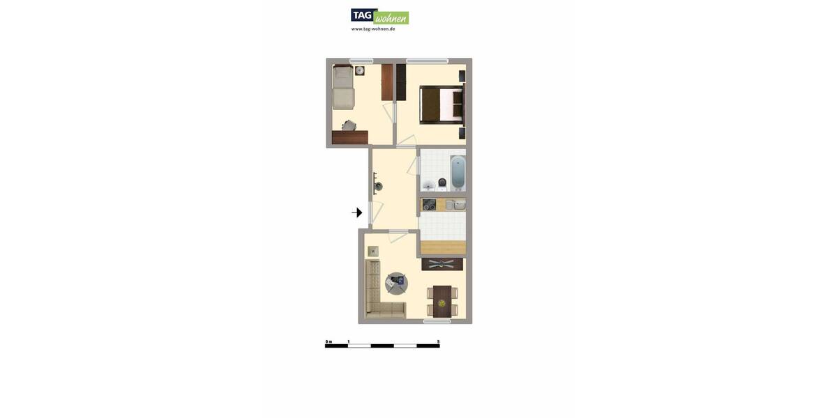 Etagenwohnung Dessau-Roßlau Süd - 3 Zimmer, 49 m&sup2;, 308&euro; | Angebot:26841875