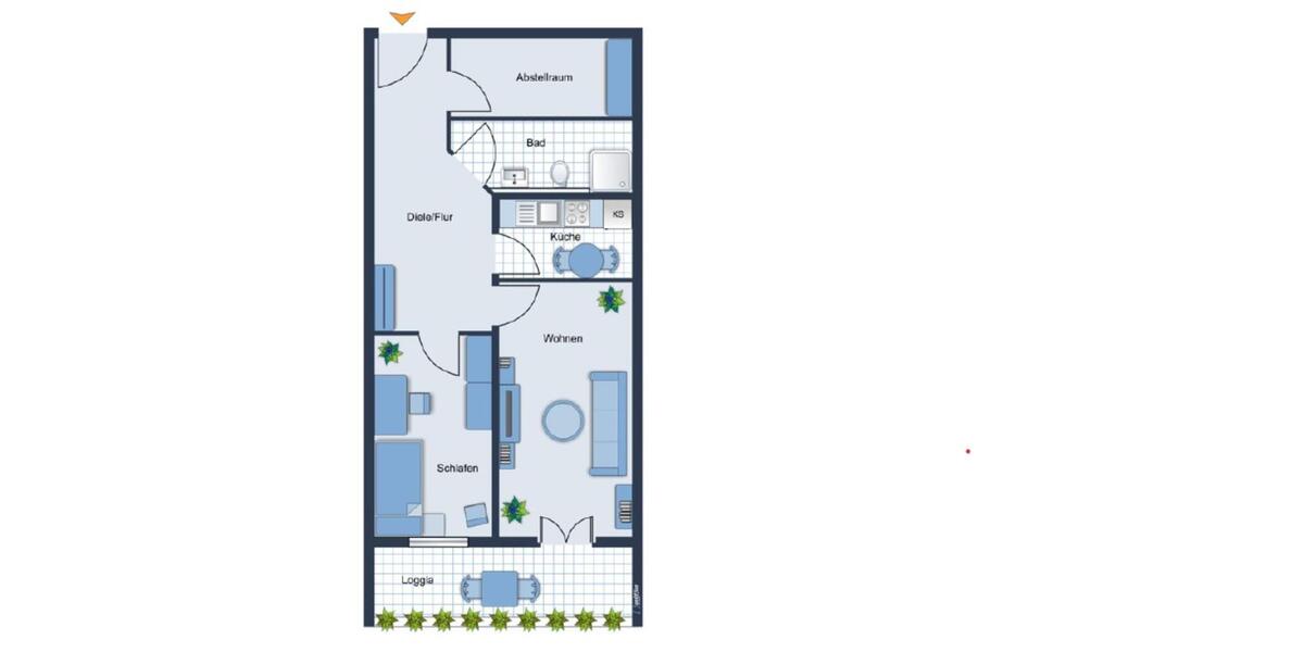 Etagenwohnung Magdeburg Neue Neustadt - 2 Zimmer, 57 m&sup2;, 495&euro; | Angebot:25861550
