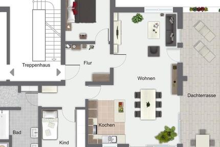 Exklusive Penthouse-Wohnung mit Dachterrasse – 132 m² Wohnfläche