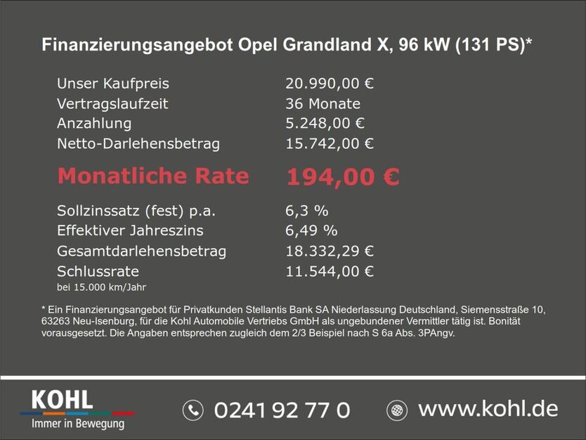 Opel Grandland (X) 33.000 km 20.990 € Aachen 52078