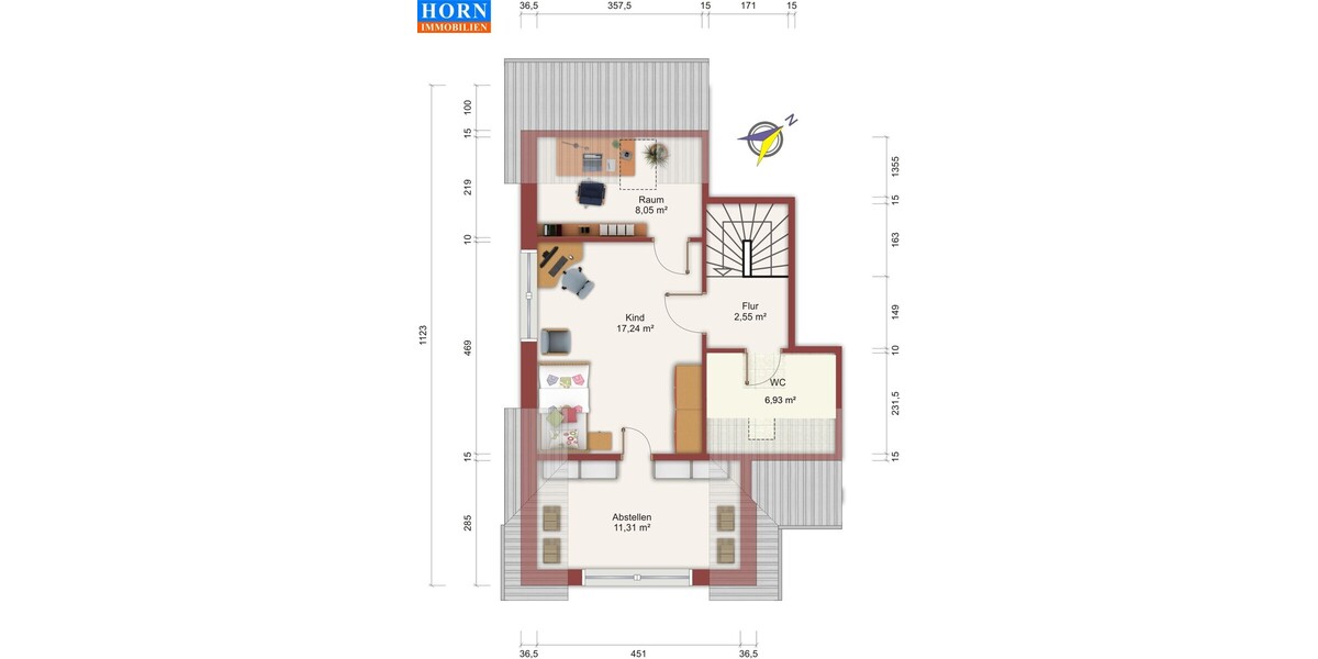 HORN IMMOBILIEN++ Neubrandenburg, schöne 3-Raum Eigentumswohnung mit Carport, Einbauküche und Balkon -nicht vermietet- - Maisonettenwohnung Neubrandenburg | Angebot:27095999