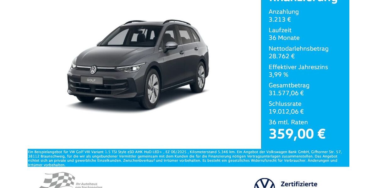 VW Golf 5.346 km 31.975 &euro; Bernsdorf 09337