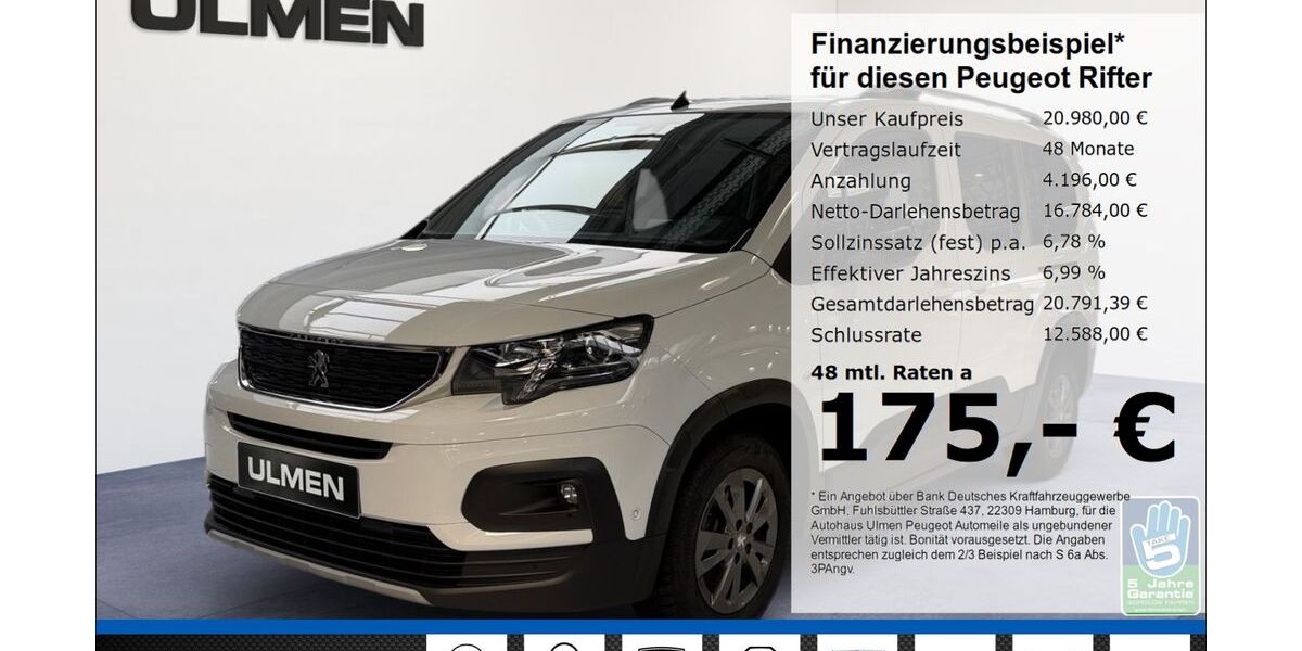Peugeot Rifter 70.922 km 20.980 &euro; Düsseldorf 40233