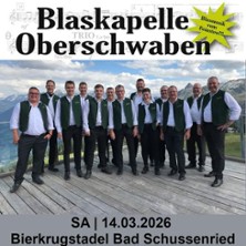 Blaskapelle Oberschwaben 14.03.2026 SCHUSSENRIEDER Bierkrugstadel