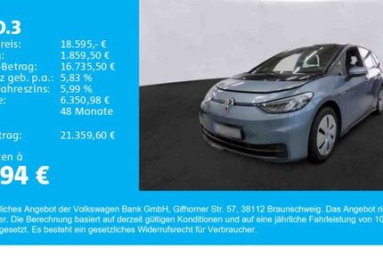 VW ID.3 19.800 km 18.595 € Gersthofen 86368