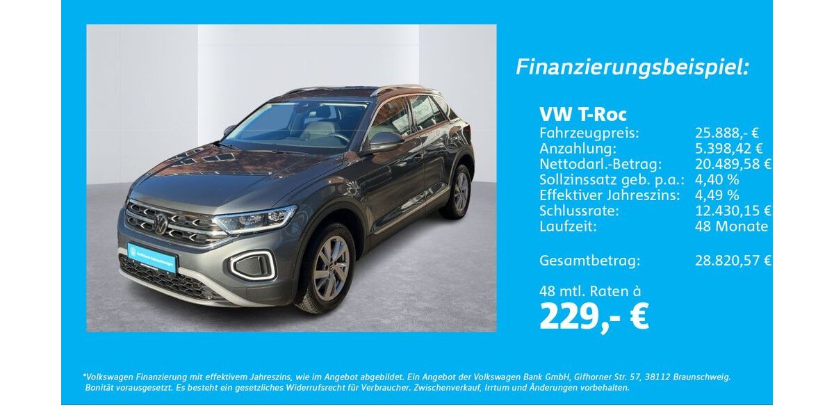 VW T-Roc 46.770 km 25.444 &euro; Hamburg 22303