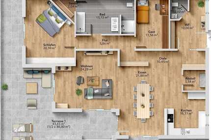 Wohnung Weikersheim - 3.5 Zimmer, 192 m&sup2;, 899.423&euro; | Angebot:25277247