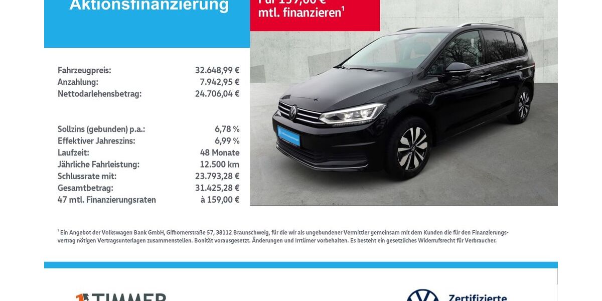 VW Touran 25.653 km 32.649 &euro; Lingen 49808