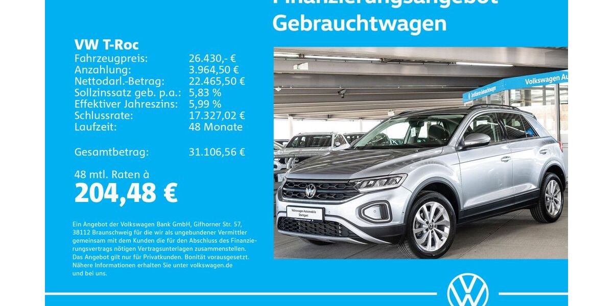 VW T-Roc 11.800 km 25.930 &euro; Stuttgart-Wangen 70188