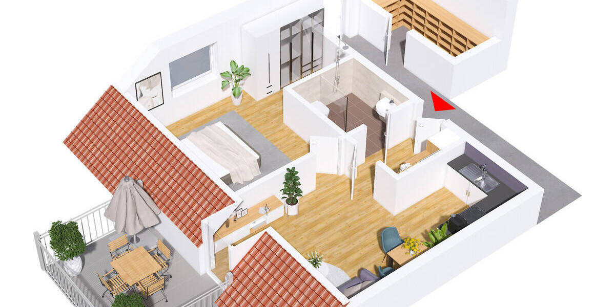 Etagenwohnung Wörth a.d. Donau Oberachdorf - 2 Zimmer, 38 m&sup2;, 236.900&euro; | Angebot:25770596