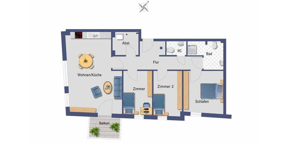 Etagenwohnung Bargteheide - 4 Zimmer, 99 m&sup2;, 1.780&euro; | Angebot:24454104