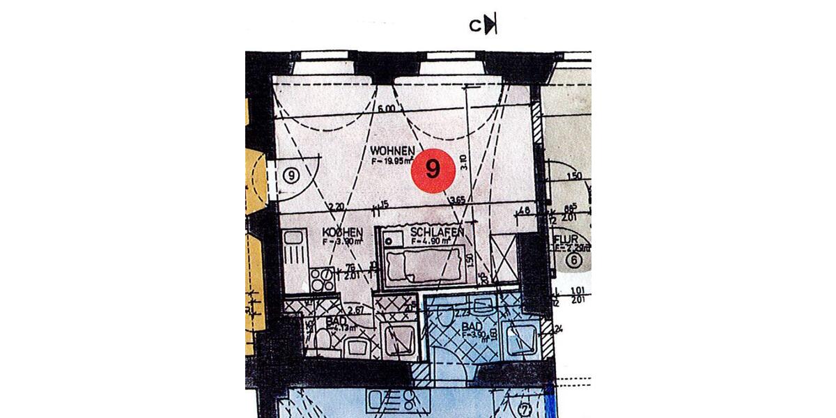 Etagenwohnung Freiberg - 1 Zimmer, 32 m&sup2;, 260&euro; | Angebot:26664442