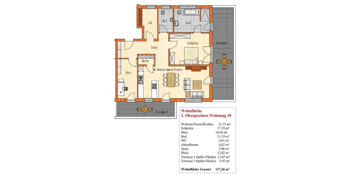 Penthouse mit EBK in Wernberg zu vermieten 4 zimmer