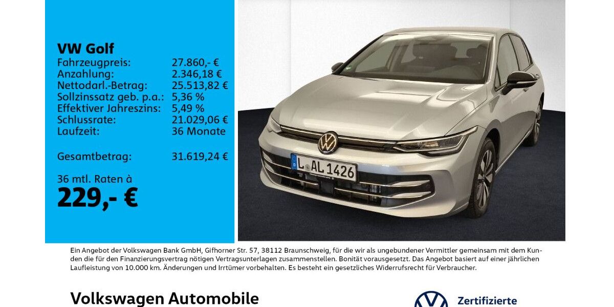 VW Golf 12.900 km 27.860 &euro; Leipzig 04178