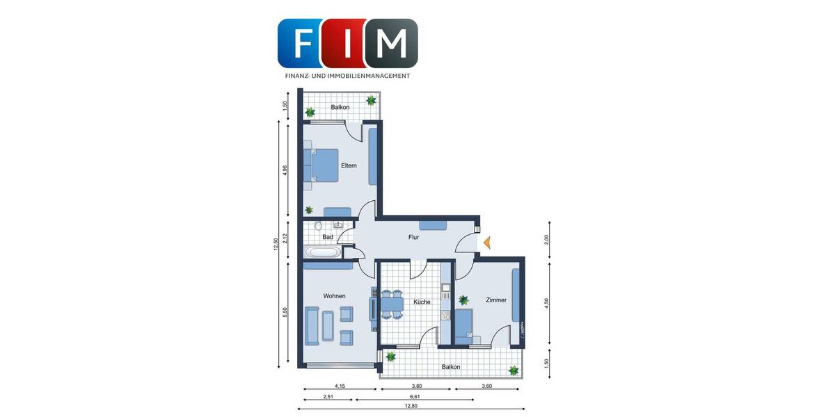 Etagenwohnung Osnabrück Eversburg - 3 Zimmer, 93 m&sup2;, 184.000&euro; | Angebot:26696356