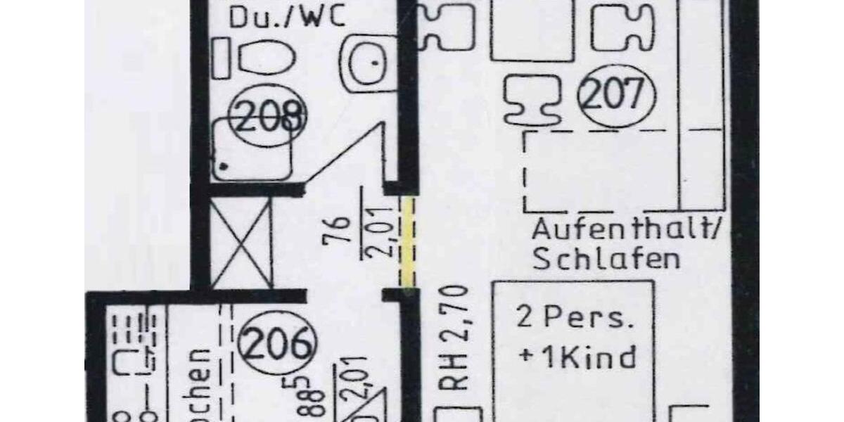 Etagenwohnung Bad Wilsnack - 1 Zimmer, 25 m&sup2;, 550&euro; | Angebot:25436832