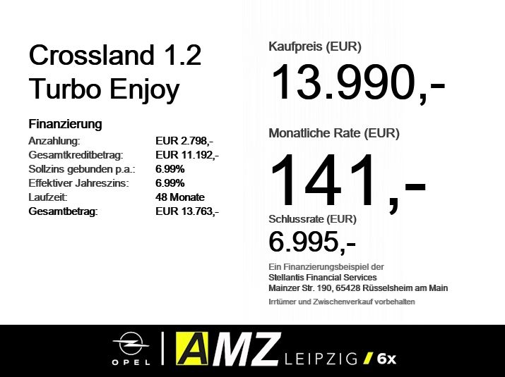Opel Crossland (X) 18.150 km 13.990 &euro; Leipzig 04179