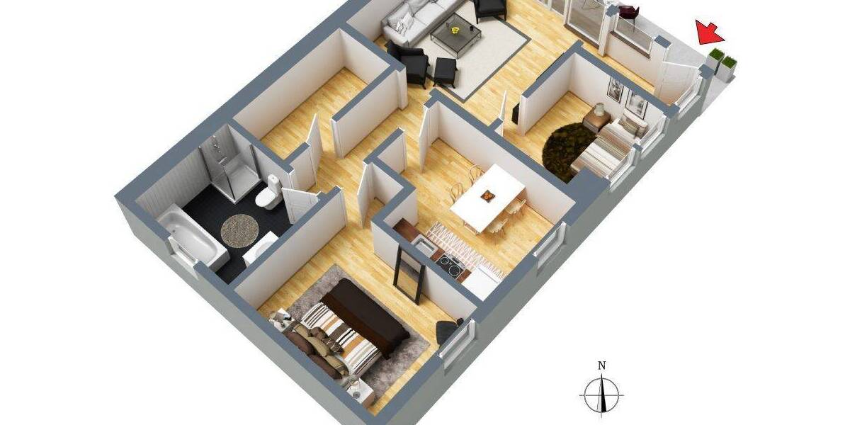 Etagenwohnung Marlow Ehmkenhagen - 3 Zimmer, 80 m&sup2;, 560&euro; | Angebot:26787783