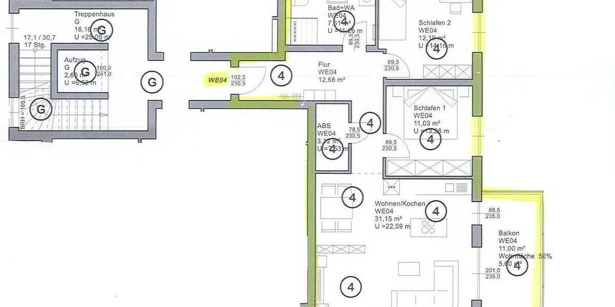 Etagenwohnung Bad Orb - 3 Zimmer, 83 m&sup2;, 356.300&euro; | Angebot:26153910