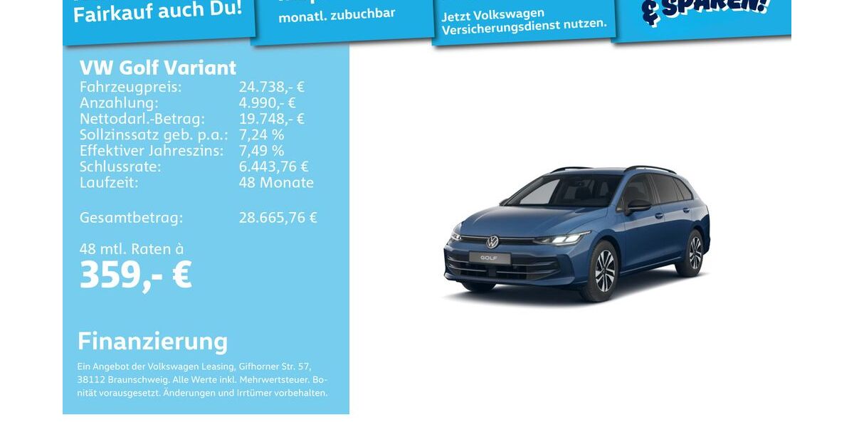 VW Golf 10.102 km 24.491 &euro; Mannheim 68309