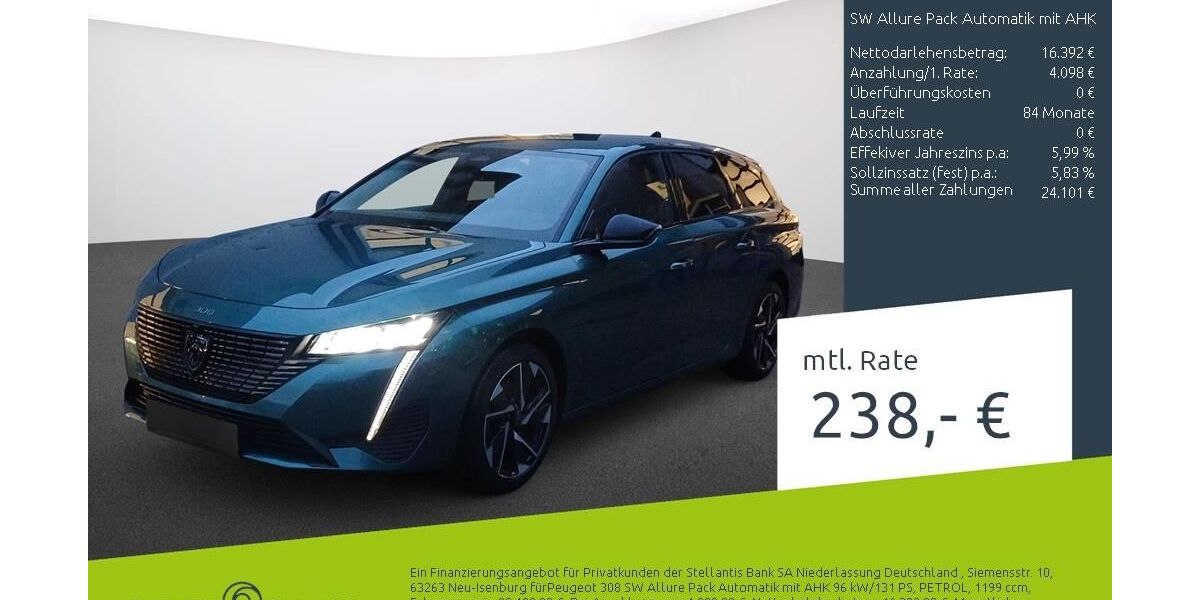 Peugeot 308 20.864 km 20.490 &euro; Borken 46325