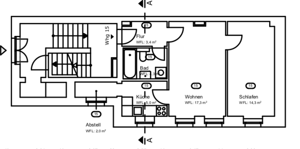 Erdgeschoßwohnung Dresden Pieschen - 2 Zimmer, 46 m&sup2;, 555&euro; | Angebot:25365168