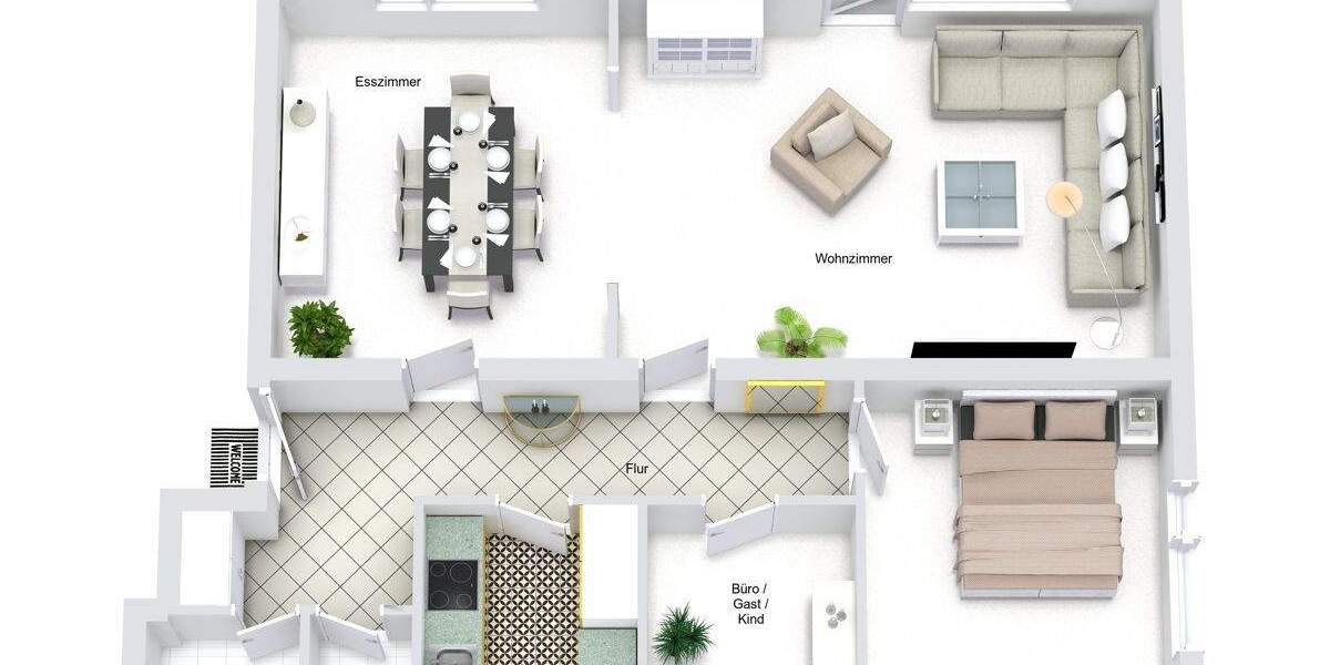 Machen Sie es sich gemütlich - gut geschnitten mit Garage und kurzen Wegen. 4 zimmer