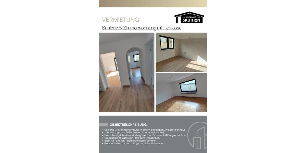Sanierte 3-Zimmer Wohnung mit Terrasse zimmer