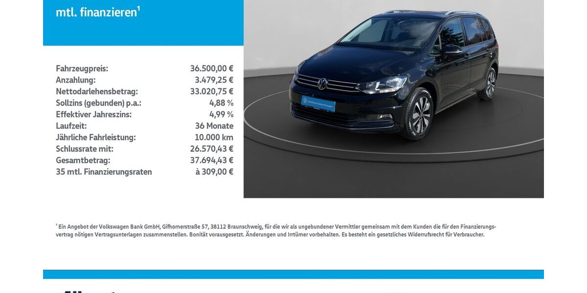 VW Touran 10.000 km 36.500 &euro; Mühlhausen/Thüringen 99974