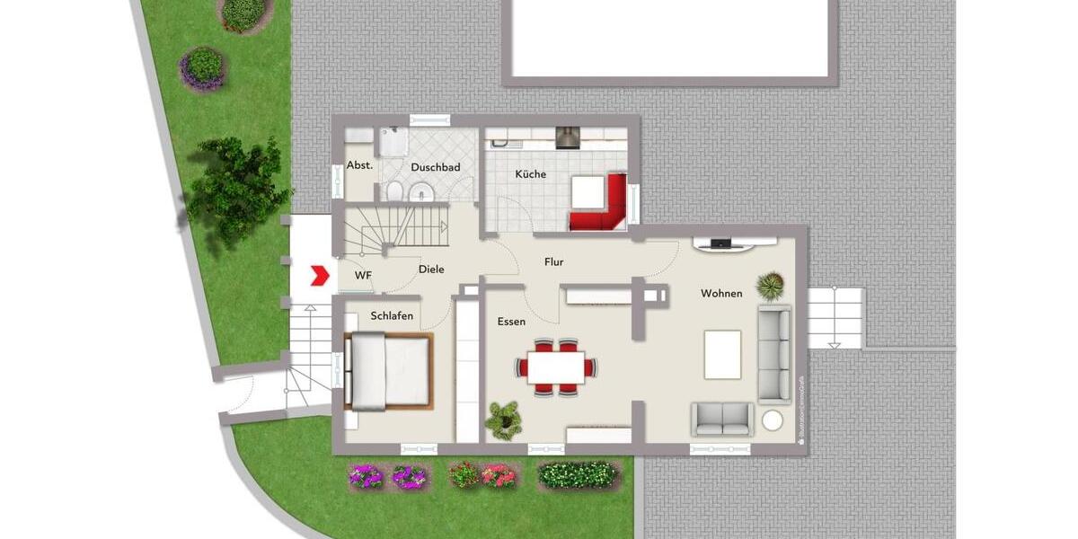 Erdgeschoßwohnung Höchberg - 3 Zimmer, 75 m&sup2;, 940&euro; | Angebot:26136150