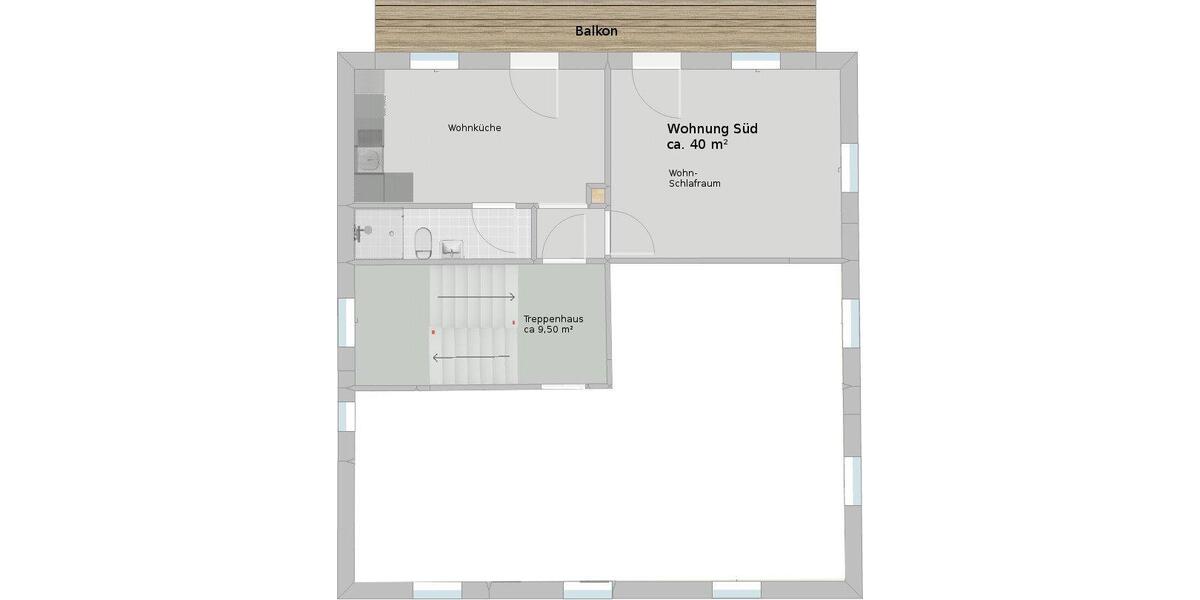 Etagenwohnung Reischach - 1.5 Zimmer, 40 m&sup2;, 250&euro; | Angebot:26250510