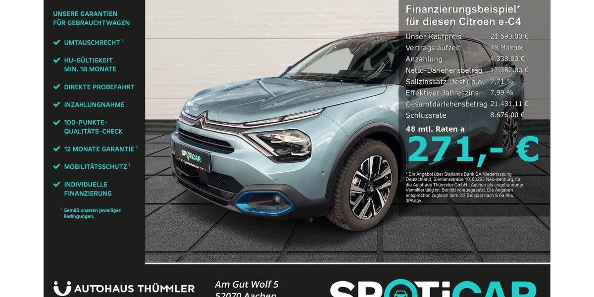 Citroen ë-C4 24.999 km 21.290 &euro; Aachen 52070