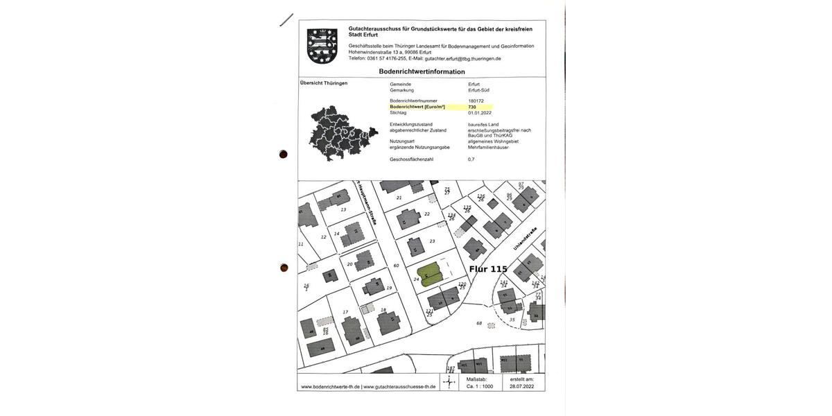Erdgeschoßwohnung Erfurt - 3 Zimmer, 83 m&sup2;, 395.000&euro; | Angebot:26904153