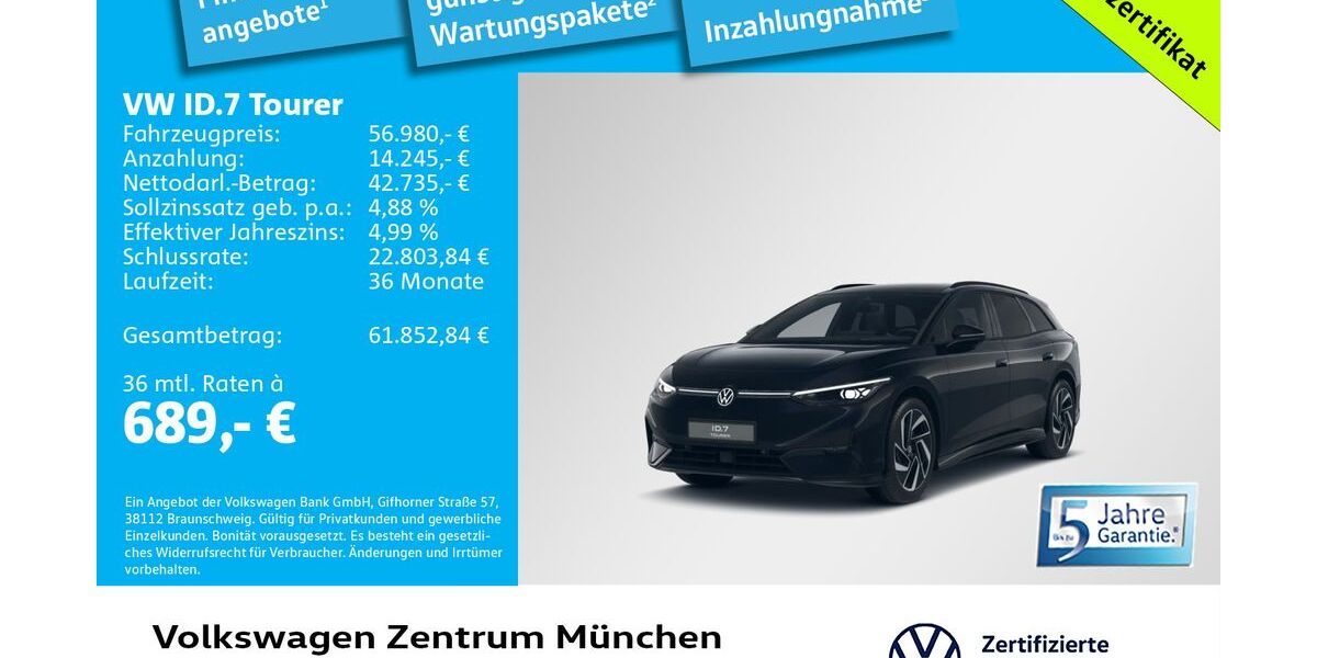 VW ID.7 15.308 km 56.980 &euro; München 80687